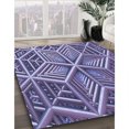 thumbnail image 3 of Ahgly Company Tapis d'Intérieur Lavable en Machine Carré Transitionnel Mimosa Violet, 4 Pieds Carré, 3 of 7