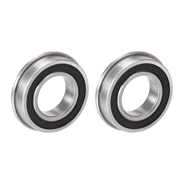 Unique Bargains F6904-2RS 20x37x9mm Roulements à Billes à Bride en Acier Chromé à Double Étanchéité, Lot de 2