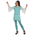 thumbnail image 3 of Moomaya Kurtis Courtes en Poly-Crêpe pour Femmes, Robe à Manches Kimono Imprimée, Haut Indien, 3 of 5