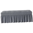 thumbnail image 4 of Long Bench Cover Stretch Seat Case Protector Removable Piano Bench Cushion Cover for Hotel, Kitchen, Bedroom, Living Room, Decor Gray, 4 of 7