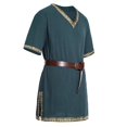 thumbnail image 4 of Kmbangi Costume Médiéval pour Hommes Tunique Renaissance Templar Chevalier Viking Pirate Guerrier Vintage, Hauts de Fête Cosplay Halloween, 4 of 5