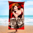 thumbnail image 4 of Meitianfacai Microfiber Beach Towel Super Lightweight Colorful Bath Towel Sandproof Beach Blanket Multi-Purpose Towel For Travel Swimming Pool 28x55 Inch, 4 of 5