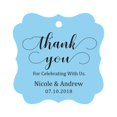 thumbnail image 1 of Darling Souvenir Custom Names Thank You For Celebrating With Us Wedding Hang Tags Personalized Party Tags-Baby Blue-100 Tags, 1 of 1