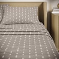 thumbnail image 4 of Beautiful Signature Floral 4-Piece Percale Fawn Sheet Set, Queen by Drew Barrymore, 4 of 5