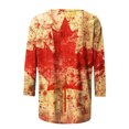thumbnail image 5 of Amzcrzy Hauts pour Femmes Tendance à Imprimé de Feuille d'Érable T-Shirts de la Fête du Canada Décontractés Col Rond Manches 3/4 Hauts d'Été pour Femmes Confortables Basiques Hauts de Sortie, 5 of 5