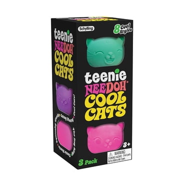 Schylling Needoh Ado Chat Cool - Jouet Sensoriel Anti-Stress - 3 Mini Globes Groovy en Couleurs Assorties - Âges de 3 à Adulte (Lot de 1)