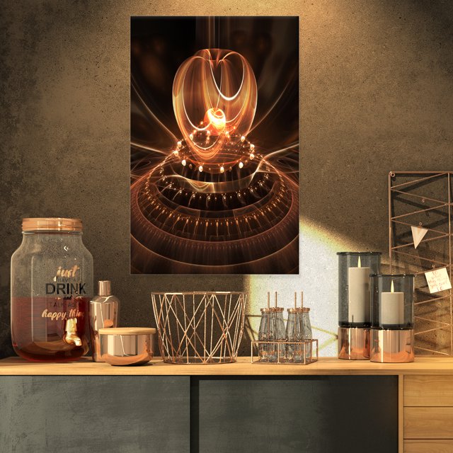 Dom Brun Fractal Moderne - Art Abstrait Surdimensionné sur Toile