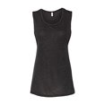thumbnail image 1 of Bella Canvas Womens Flowy Scoop Blended Muscle Tank, M, Black Heather, 1 of 3