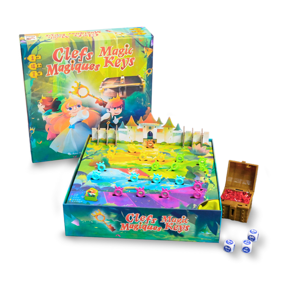 Happy Baobab - Magic Keys - A Push-Your-Luck Dice Game - Quick Gameplay - Collect Crystals - 2 to 4 Players - Bilingual