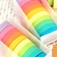 thumbnail image 5 of 10 Rouleaux de Ruban de Masquage Coloré, Ensemble de Ruban Washi Pastel Arc-en-Ciel, Rubans Washi Colorés 10 mm Inscriptibles pour Peinture, Design de Scrapbooking DIY, Largeur 0,39 Pouces, 5 of 5