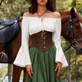 thumbnail image 4 of Soki Chemise Blouse de Pirate Bohème pour Femmes, Style Renaissance Victorienne Paysanne, à Volants, Taille Smockée, Costume de Cosplay, 4 of 9