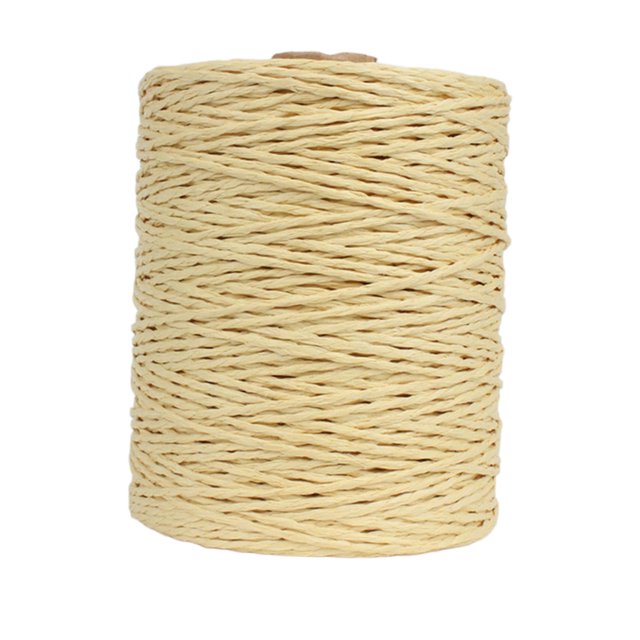 yuksok 984ft Raffia Paper Yarn Roll Recyclable Twine Cord for Gift Wrapping Florist Bouquets Weaving Thread Beige