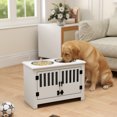 thumbnail image 2 of PawHut Bols Surélevés pour Chiens avec 2 Bols en Acier Inoxydable, Rangement, pour Chiens TG, Blanc, 2 of 10