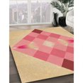 thumbnail image 3 of Ahgly Company Tapis d'Intérieur Lavables à la Machine, Carrés, Transitionnels, Jaunes, Tapis de Zone, 5 Pieds Carré, 3 of 7
