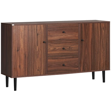HOMCOM Kitchen Sideboard with 2 Cabinets 3 Drawers Buffet Table