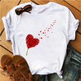 thumbnail image 2 of Chemise de la Saint-Valentin pour Femmes Mode Décontractée Impression Saint-Valentin Col Rond Manches Courtes T-Shirt Ample Chandail Hauts Manches Courtes pour Femmes Hauts Décontractés Mode pour Femmes, 2 of 5