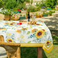 thumbnail image 3 of Sunflower Tablecloth,Fall Yellow SunflowerTablecover 60 x 120,Wrinkle Resistant Washable Floral Table Cloths,Perfect for Kitchen Dinner,Family Gathering,Holiday Dining Room Table,Picnic, 3 of 5