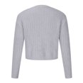 thumbnail image 3 of IROINID Pull-over Col Rond pour Femmes Pull Couleur Unie Casual Manches Courtes Automne et Hiver Pull Tops Chemisier, 3 of 6