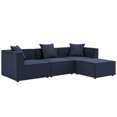 thumbnail image 1 of Modway Saybrook 4-Piece Fabric Upholstered Outdoor Patio Sectional Sofa in Navy, 1 of 11