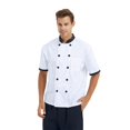 thumbnail image 4 of TOPTIE Veste de Chef Unisexe à Manches Courtes, Noir et Blanc, 4 of 8