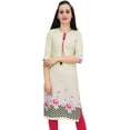 thumbnail image 1 of Bimba Kurti en Georgette Mousse Crème pour Femmes, Tenue d'Été, Tunique Imprimée Kurta-20, 1 of 8