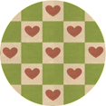 thumbnail image 1 of Ahgly Tapis Rond Lavable en Machine Intérieur Transitionnel Brun Gingembre Vert, 7 Pieds Rond, 1 of 7