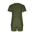 thumbnail image 5 of Ensemble de Pyjama d'Intérieur Confortable pour Femmes 2 Pcs, Col en V, Manches Courtes, Ensemble de Sport, 5 of 5