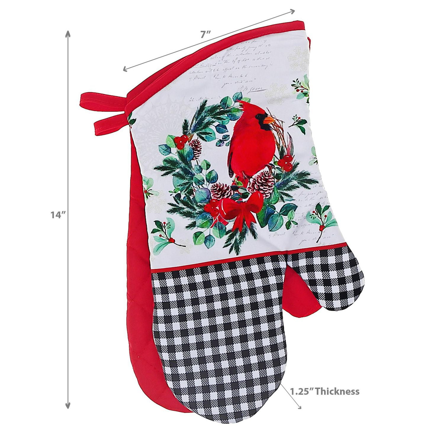 Christmas Oven Mitts 2Pcs Cardinal Cardinal - Ensemble De 2
