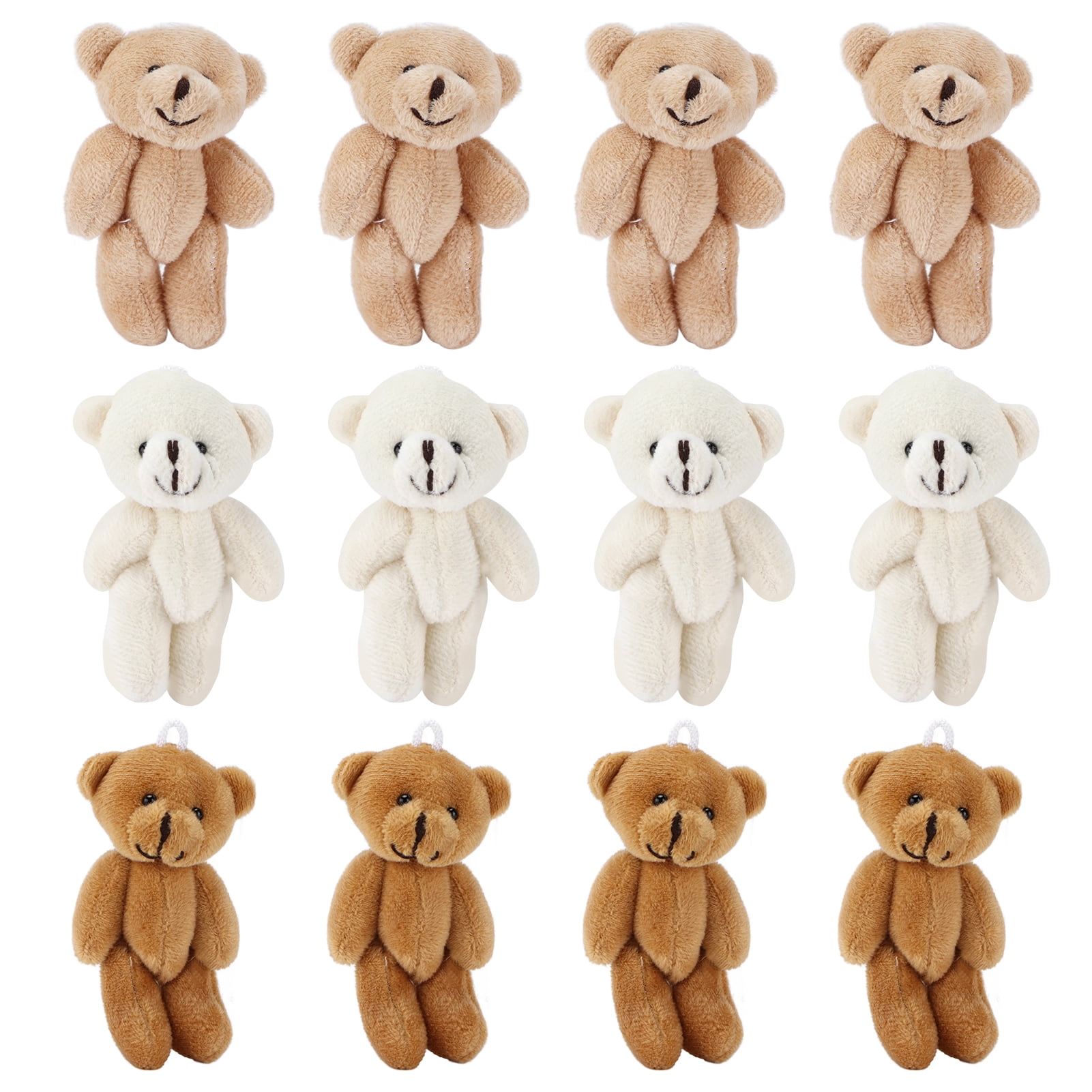SHENMO 12 Pcs Mini Stuffed Bears Comfortable Soft Cute Mini Teddy Plush Toy for Wedding Birthday Decorations