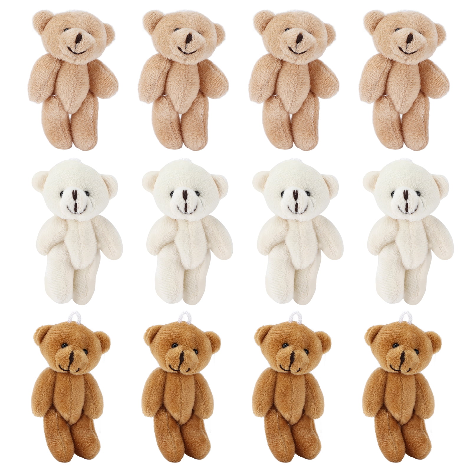 12 Pcs Mini Stuffed Bears Comfortable Soft Cute Mini Teddy Plush Toy for Wedding Birthday Decorations