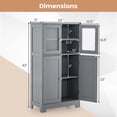 thumbnail image 4 of Costway Bathroom Floor Storage Cabinet Kitchen Cupboard with Doors&Adjustable Shelf Grey, 4 of 10