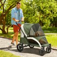 thumbnail image 2 of PawHut Pet Stroller Dog Stroller for Small to Large Cats, Dark Green, 2 of 10