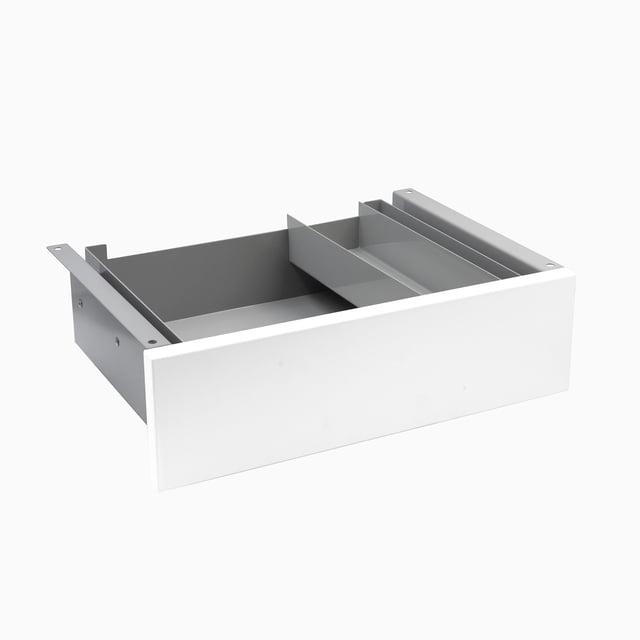Desky Minimal Under Desk Drawer - White Laminate / Grey