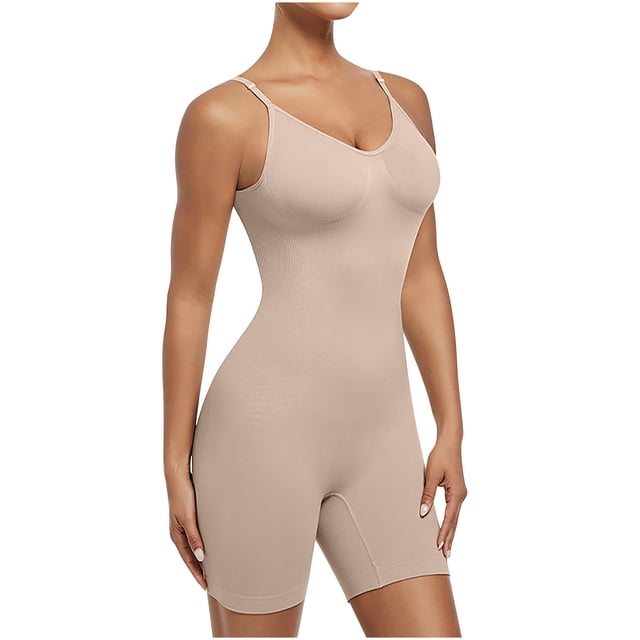 Dealovy Bodysuit for Women Belly Control Shapewear Jumpsuits Spaghetti Strap Seamless Workout Base Layer Romper