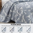 thumbnail image 4 of Mainstays Iris Leaf Stitched Reversible King Quilt, Light Blue, Lightweight Bedding, 4 of 4