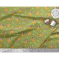 thumbnail image 3 of Soimoi Green Velvet Fabric Cheese Slice & Rats Kids Decor Fabric Printed Yard 58 Inch Wide, 3 of 3