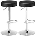 thumbnail image 1 of Giantex 2 PC Bar Stool, Modern Swivel Backless Round Barstool, PU Leather Armless bar Chair with Height Adjustable, Chrome Footrest, Sturdy Metal Frame for Kitchen Dining Living Bistro Pub, Black, 1 of 8