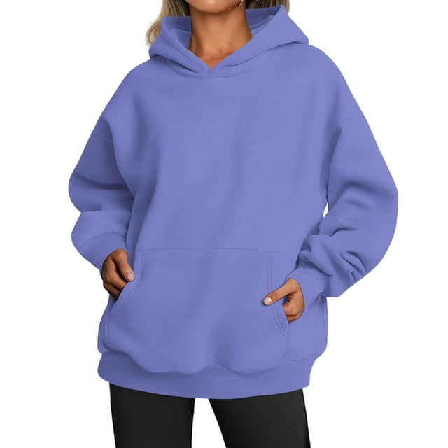 Mode Quotidienne des Femmes Sweat-Shirts Décontractés à Col Rond à Manches Longues Sweat-Shirts de Couleur Unie Café L