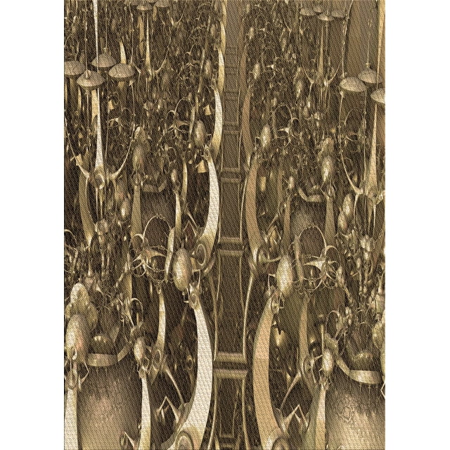 Ahgly Tapis Rectangulaire Lavable en Machine Intérieur Transitionnel Bronze Brun, 5 Pieds x 7 Pieds
