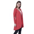 thumbnail image 3 of Moomaya Womens Full Sleeve Hi-Lo Shrug Rounded Hem Long Cotton Summer Cardigan, 3 of 7