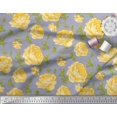 thumbnail image 3 of Soimoi Tissu en Rayonne Imprimé Feuilles & Roses Tissu de Couture Yard 42 Pouces de Large, 3 of 3