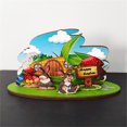 thumbnail image 1 of XZNGL Easter Rabbit Bunny Desktop Decoration Ornament Wooden Painting Bunny Easter Holiday Table Decoration, 1 of 2