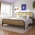 thumbnail image 1 of Mr. Kate Roxanne Metal Platform Bed Frame with Cane Headboard, King, Black, 1 of 8
