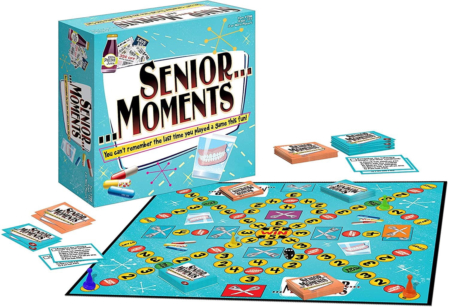 TDC Games Senior Moments Board Game for Adults, Funny Memory Games for Game Night