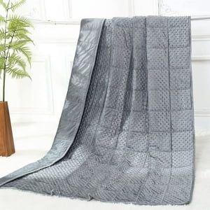 Alomidds Couverture pondérée (48x72,15lbs Taille jumelée - gris), Blankets pondérés pour les adultes et les enfants, refroidissement Respirant Soft and comfort Minky, Couverture lourde Microfibre Matériel avec perles en verre