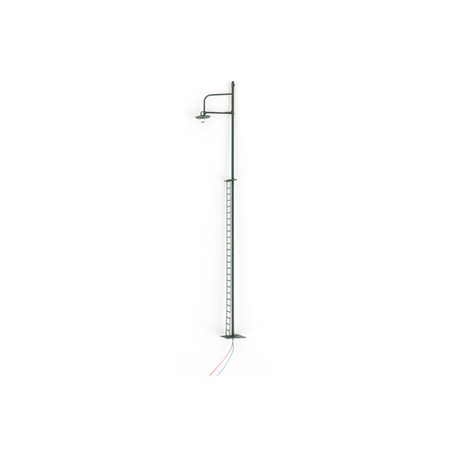 ziyahi Model Train Lamppost with Ladder Home Landscape Decorations LED Railway Light Miniature Single-Head Track Lamp Table Toys Gray(Scale 1:50) Green(Scale 1:120)