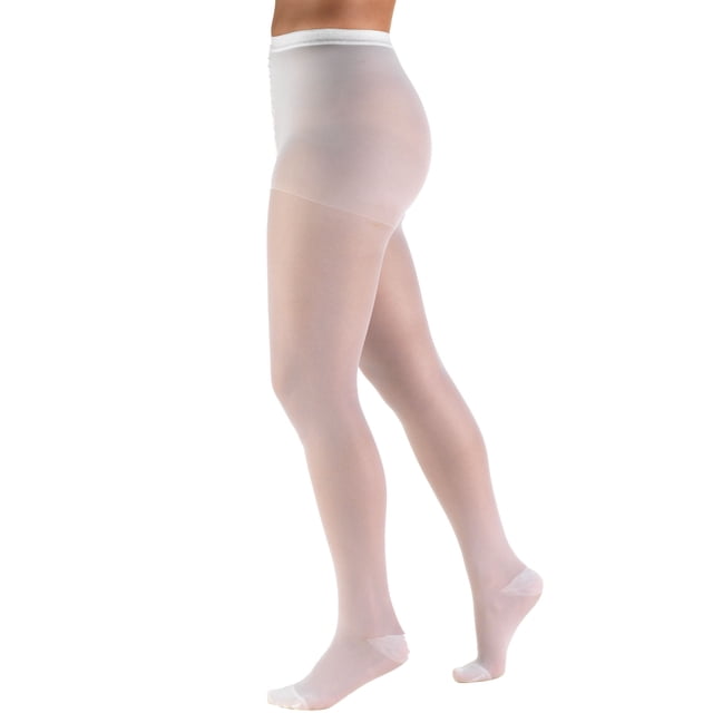 Truform Collants Transparents : 15 - 20 mmHg, Blanc, Très Grand