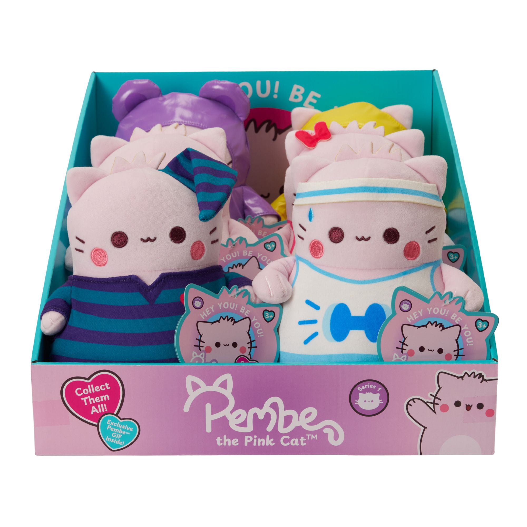 Pembe the Pink Cat™ Cheer 7.5" Positive Affirmation Plush
