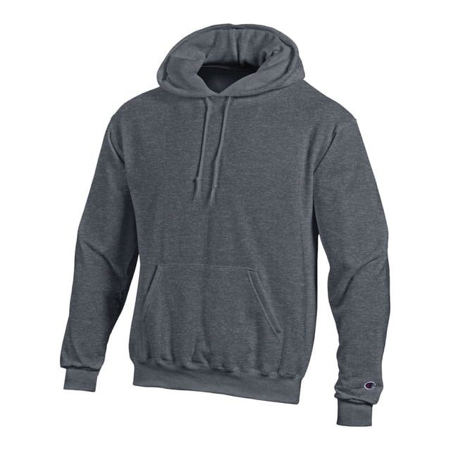 Champion Mens Double Dry Action Fleece Pullover Hoodie, L, Charcoal Heather