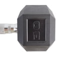 thumbnail image 4 of GoZone Rubber-Coated Hex Dumbbell – Black/Chrome, 4 of 4